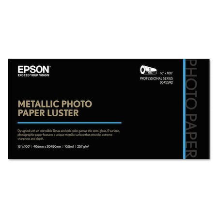 Epson Professional Media Metallic Photo Paper, 10.5 mil, 16 in. x 100 ft, Luster White S045592